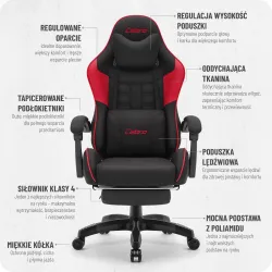 Fotel gamingowy C501 Czerwony Tkanina